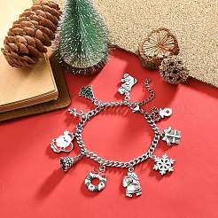 Charm-Armband aus Emaille mit Weihnachtsbaum&nbsp;BJEW-TA00252