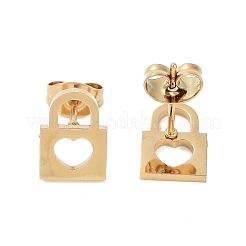 Orecchini a bottone in acciaio inossidabile 304 con placcatura sotto vuoto in PVD per donna&nbsp;EJEW-A048-40D-G