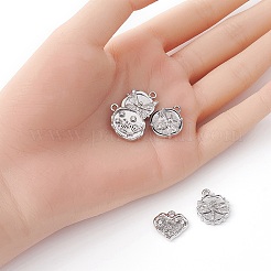 5 Stück 5 Stile Legierung Kristall Strass flache runde Anhänger&nbsp;FIND-YW0003-58