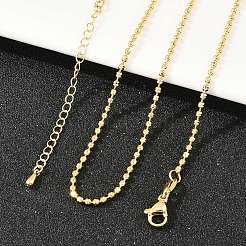 Colliers à chaîne à billes en laiton de 2 mm pour hommes et femmes&nbsp;NJEW-L012-04G