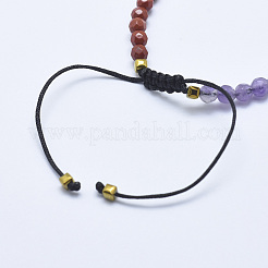 Bracelets de perles tressées en pierre mélangée&nbsp;BJEW-I258-N