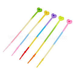 30 Stück 5 Farben Herz Silikon Kabelbinder&nbsp;SIL-TA0003-05