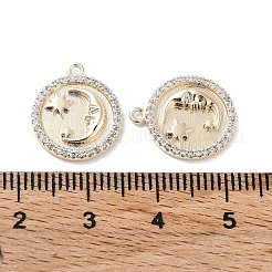Pendenti in zirconi cubici trasparenti in micro pavè di ottone&nbsp;KK-F871-30G