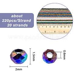 19 brins 19 brins de perles de verre électrolytique de couleurs&nbsp;STAS-FH0001-22