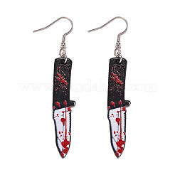 Pendientes colgantes de acrílico con estampado de temática de Halloween&nbsp;FS-WG4B452-05