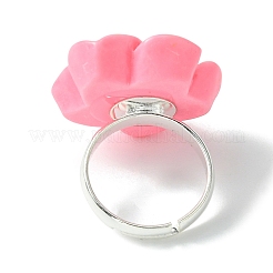 5 Stück 5 Farben Plumeria-Blume-Harz-Fingerringe-Set&nbsp;RJEW-JR00640-S