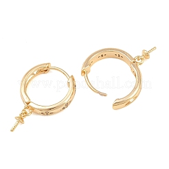 Risultati dell'orecchino a cerchio huggie in ottone con micro pavé di zirconi chiari&nbsp;KK-CBA2DE6-16G
