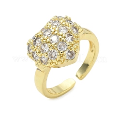 Messing Micro Pave Zirkonia Manschette offene Ringe&nbsp;RJEW-C163-03A-G