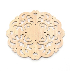 Applique de décor sculpté en bois de caoutchouc&nbsp;WOOD-WH0023-28