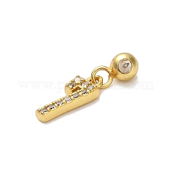 925 breloque européenne en argent sterling avec micro pavé de zircones cubiques transparentes&nbsp;STER-A045-01G-7