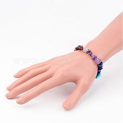 Chakra natürliche Ausdehnung Edelstein Perlen Armbänder&nbsp;BJEW-JB02324-02
