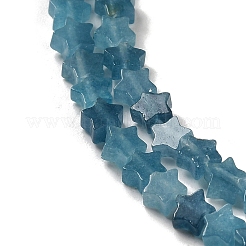 Gefärbte natürliche weiße Jade-Imitation Aquamarinperlenstränge&nbsp;G-G085-B29-01-1