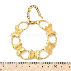 Bracelets papillon et maillons ovales en acier inoxydable 304 pour femmes&nbsp;BJEW-U023-03G