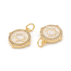 Pendentifs en zircone cubique micro-pavés en laiton écologiques&nbsp;KK-I698-15G