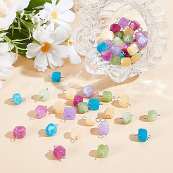 80 Stück gefärbte natürliche Dolomitwürfel-Verbinder-Charms&nbsp;PALLOY-HY00101
