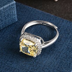 Verstellbare Manschettenringe aus Sterlingsilber mit Mikropavé und Zirkonia für Damen&nbsp;RJEW-F183-01C-02