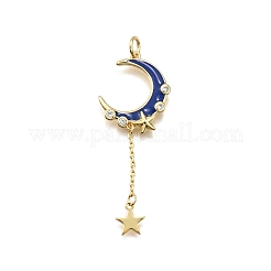 Pendentifs avec zircon cubiques à micro-pavés en laiton&nbsp;KK-K401-29G