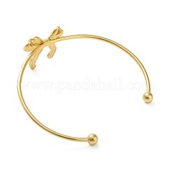 Braccialetti con polsino a fiocco in acciaio inossidabile 304 per donna&nbsp;AJEW-R100-01A-G