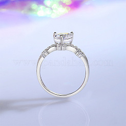 Rhodinierte 925 Sterling Silber Micro Pave Zirkonia Fingerringe für Damen&nbsp;WG9CD14-03