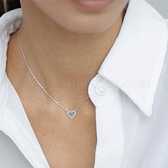 Collier pendentif cœur en argent orné de zircon&nbsp;BP6490