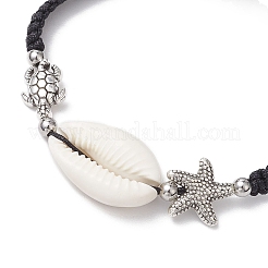 Bracelets de perles tressées en cauris naturels pour femmes&nbsp;BJEW-JB11765-01