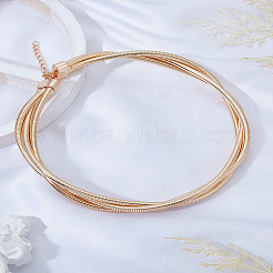 1 pz. collana girocollo a 3 fili con catena a serpente in acciaio inossidabile per donna&nbsp;NJEW-LP0006-01KCG
