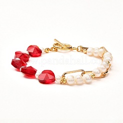 Bracciali con perline di perle di conchiglia per le donne della ragazza&nbsp;X1-BJEW-TA00014