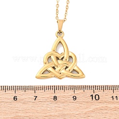 Collares colgantes de acero inoxidable 304 con nudo de trinidad&nbsp;NJEW-H059-02G