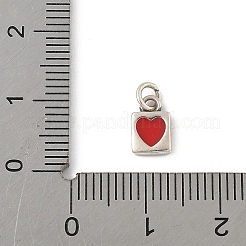 925 Herzschloss-Anhänger aus Sterlingsilber mit Feuerstein-Emaille&nbsp;STER-D305-03P