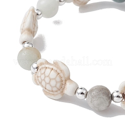 Pulsera elástica con cuentas de piedras preciosas mixtas naturales y sintéticas&nbsp;BJEW-JB09516-01