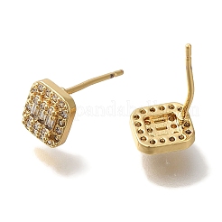 Aretes de corchete de circonita cúbica transparente con micro pavé de latón enchapado en cremallera&nbsp;EJEW-U011-02G