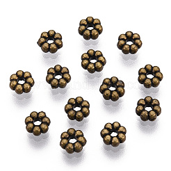 Alliage daisy séparateurs perles de style tibétain&nbsp;X-TIBEB-S039-047AB-NR
