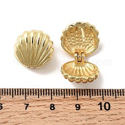 Muschelförmige Creolen aus Messing&nbsp;EJEW-Z149-01G