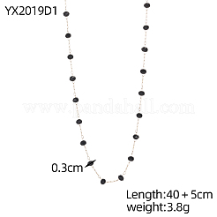 Colliers à maillons en acier inoxydable 304 et verre pour femmes&nbsp;STAS-OY015-57G