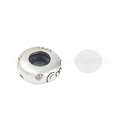 925 perline europee in argento sterling con zirconi cubici colorati&nbsp;STER-R005-01AS-01