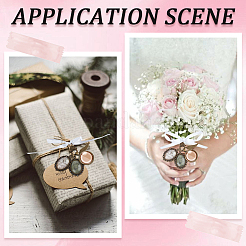 2 ensemble de breloques photo en alliage et verre pour bouquet de mariage&nbsp;DIY-SC0025-64
