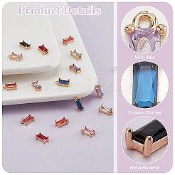 36 Stück 9 Farben goldene Messing Micro Pave Zirkonia Charms&nbsp;KK-PH0010-99