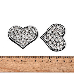 Herzförmiger Strass mit Stoffflicken&nbsp;PATC-T002-02A