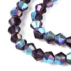 Ab couleur plaqué perles de verre transparent brins&nbsp;GLAA-G127-01R