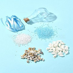 Kits de fabrication de bouteilles de souhaits à faire soi-même avec perles en verre et coquillages sur le thème de la plage et de l'océan&nbsp;DIY-FS0007-57
