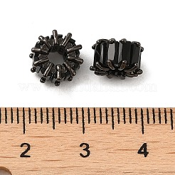 Gestellbeschichtung aus schwarzem Messing mit Mikropflaster und Zirkonia-Perlen&nbsp;KK-Q795-02A-B