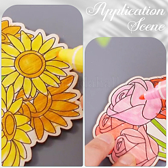 1 Set unfertige Holzanhänger mit Blumenmotiv für Malkunst&nbsp;HJEW-SC0002-71
