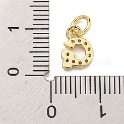 Lettera iniziale in ottone con ciondoli in zirconi&nbsp;KK-Q814-26G-G