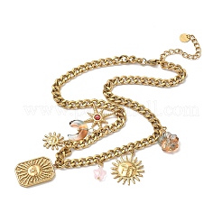 Colliers avec pendentif en acier inoxydable 304 et acrylique&nbsp;NJEW-G180-08G