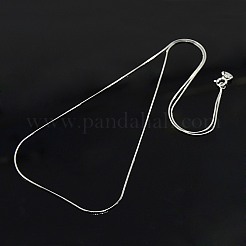 Collane a catena a serpente in argento sterling anti-ossidazione unisex alla moda placcate in rodio 925&nbsp;X-STER-M034-B-08