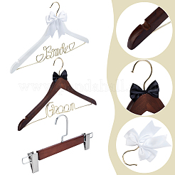2 Stück hölzerner Hochzeitskleiderbügel&nbsp;AJEW-WR0003-71