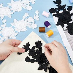 2 Paar computergesteuerte Stickereien aus Polyester mit Blumenmuster zum Aufnähen&nbsp;PATC-HS0001-09