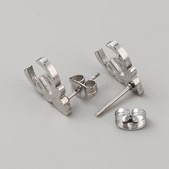 Squisiti orecchini a bottone in acciaio inossidabile a tema natalizio per donna&nbsp;EJEW-WH0001-22A