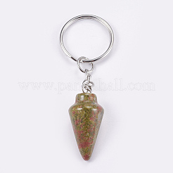 Porte-clés unakite naturel&nbsp;KEYC-P041-A01