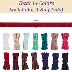 28 Yards 14 Farben Nylon gerüschter elastischer Spitzenbesatz&nbsp;OCOR-GA0002-74